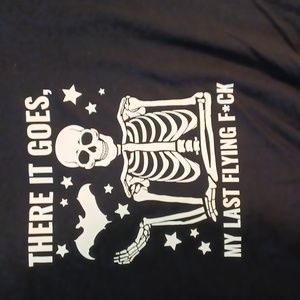 Sweatshirt black 2x long-sleeved dropped Shoulder THERE GOES MY LAST FLYING F##K